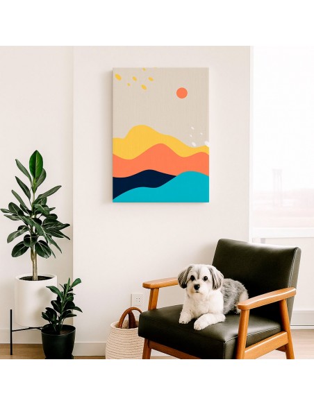 Cuadro Abstracto Paisaje 35x50cm Lienzografía Diseño 0381