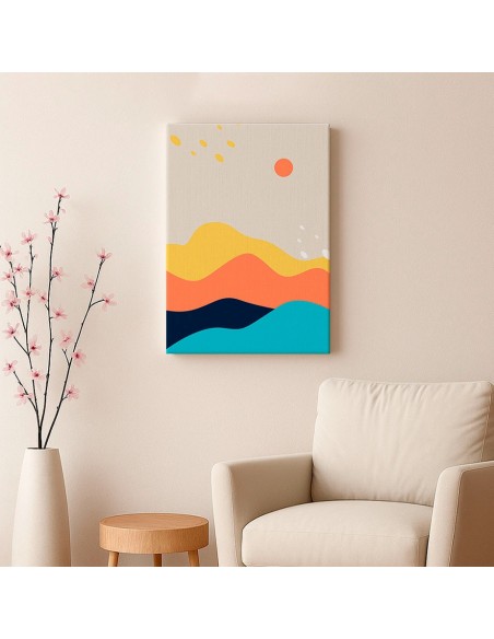 Cuadro Abstracto Paisaje 35x50cm Lienzografía Diseño 0381