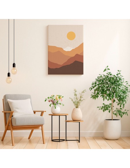 Cuadro Abstracto Paisaje 35x50cm Lienzografía Diseño 0383