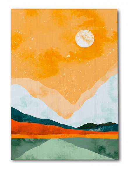 Cuadro Abstracto Paisaje 35x50cm Lienzografía Diseño 0389