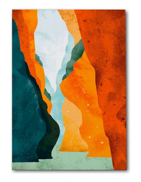 Cuadro Abstracto Paisaje 35x50cm Lienzografía Diseño 0390