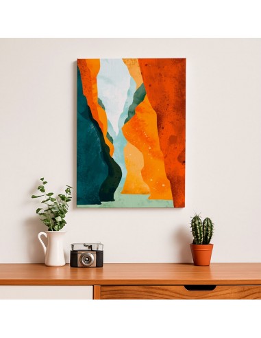 Cuadro Abstracto Paisaje 35x50cm Lienzografía Diseño 0390