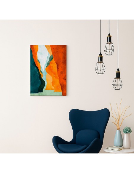 Cuadro Abstracto Paisaje 35x50cm Lienzografía Diseño 0390