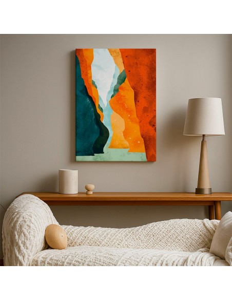 Cuadro Abstracto Paisaje 35x50cm Lienzografía Diseño 0390