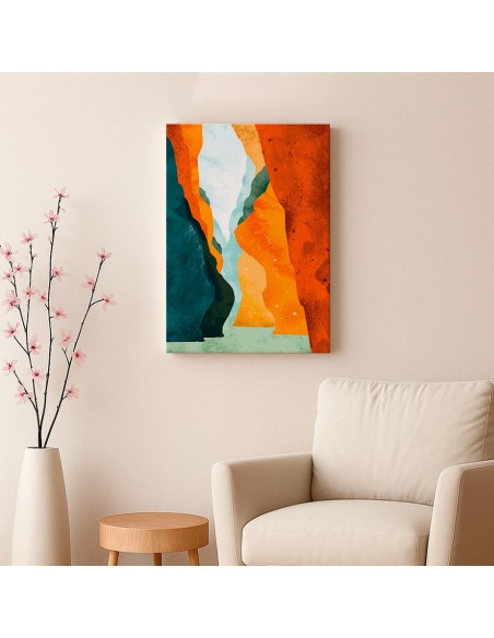 Cuadro Abstracto Paisaje 35x50cm Lienzografía Diseño 0390