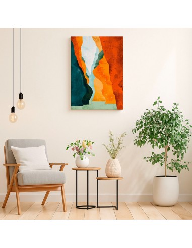 Cuadro Abstracto Paisaje 35x50cm Lienzografía Diseño 0390