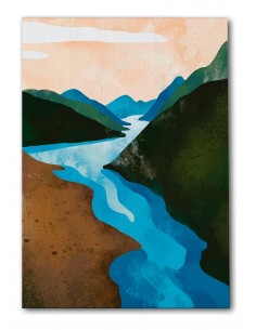 Cuadro Abstracto Paisaje 35x50cm Lienzografía Diseño 0391