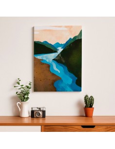 Cuadro Abstracto Paisaje 35x50cm Lienzografía Diseño 0391 2