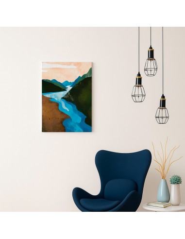 Cuadro Abstracto Paisaje 35x50cm Lienzografía Diseño 0391
