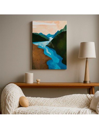 Cuadro Abstracto Paisaje 35x50cm Lienzografía Diseño 0391