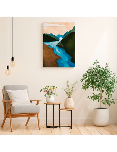 Cuadro Abstracto Paisaje 35x50cm Lienzografía Diseño 0391