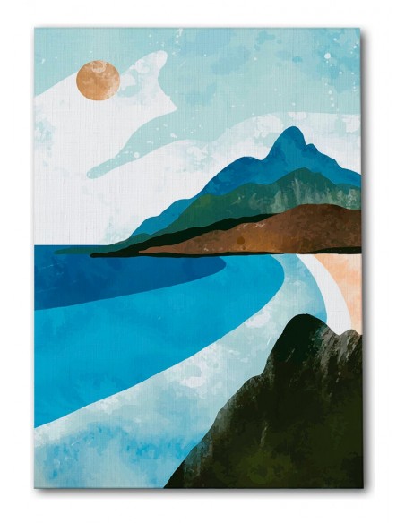Cuadro Abstracto Paisaje 35x50cm Lienzografía Diseño 0392