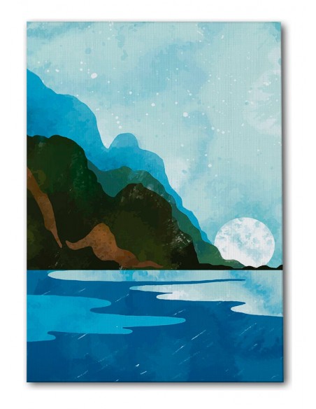 Cuadro Abstracto Paisaje 35x50cm Lienzografía Diseño 0393