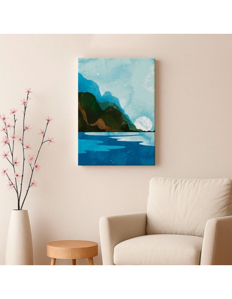 Cuadro Abstracto Paisaje 35x50cm Lienzografía Diseño 0393