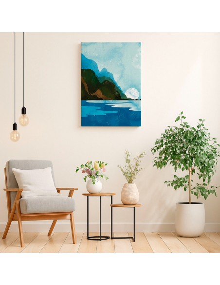 Cuadro Abstracto Paisaje 35x50cm Lienzografía Diseño 0393
