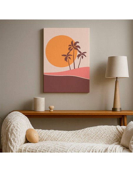 Cuadro Abstracto Paisaje 35x50cm Lienzografía Diseño 0394