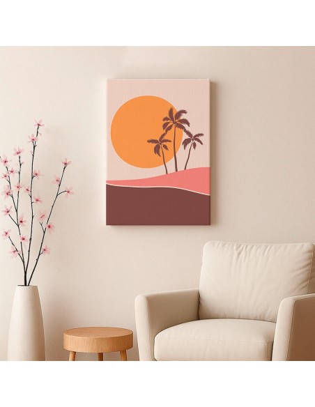 Cuadro Abstracto Paisaje 35x50cm Lienzografía Diseño 0394