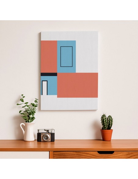 Cuadro Abstracto Arquitectura 35x50cm Lienzografía D0396