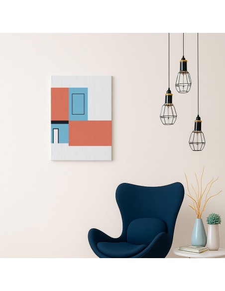 Cuadro Abstracto Arquitectura 35x50cm Lienzografía D0396