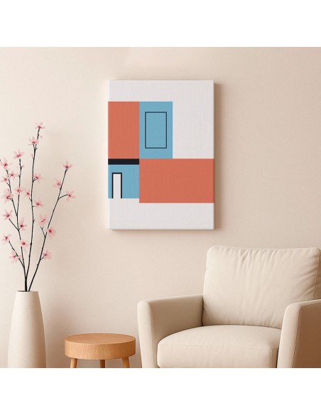 Cuadro Abstracto Arquitectura 35x50cm Lienzografía D0396