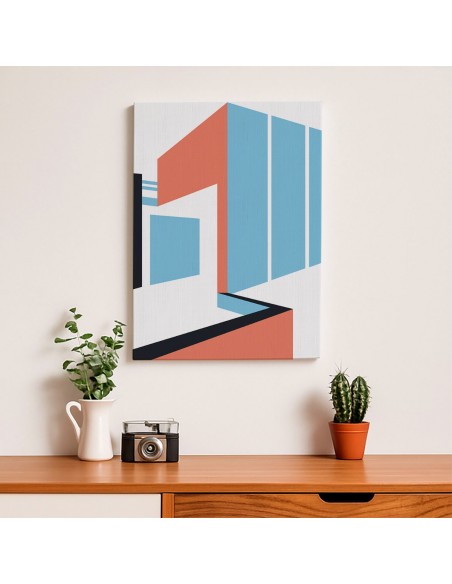 Cuadro Abstracto Arquitectura 35x50cm Lienzografía D0397