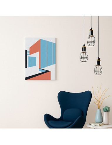 Cuadro Abstracto Arquitectura 35x50cm Lienzografía D0397