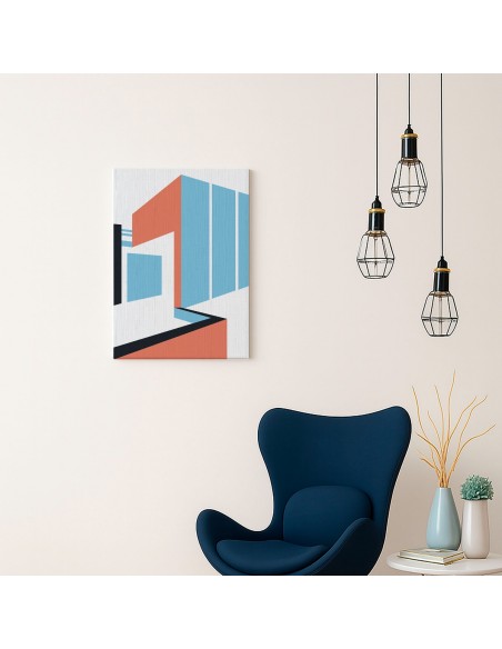 Cuadro Abstracto Arquitectura 35x50cm Lienzografía D0397