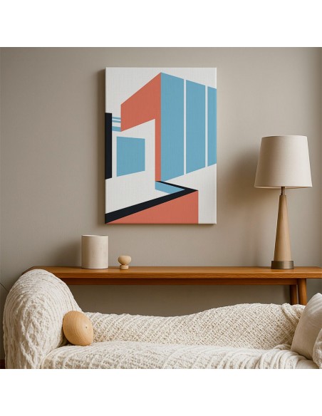 Cuadro Abstracto Arquitectura 35x50cm Lienzografía D0397