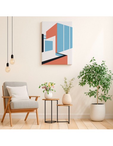 Cuadro Abstracto Arquitectura 35x50cm Lienzografía D0397