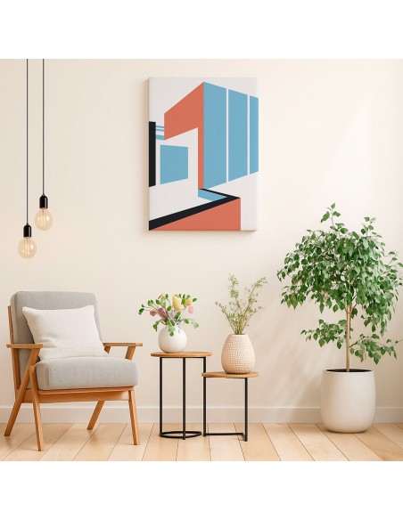 Cuadro Abstracto Arquitectura 35x50cm Lienzografía D0397