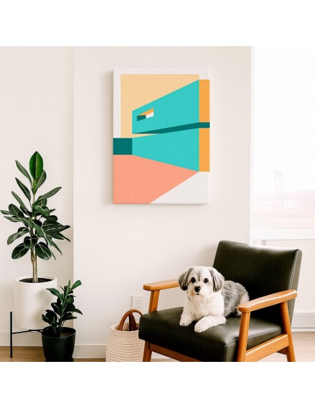 Cuadro Abstracto Arquitectura 35x50cm Lienzografía D0398