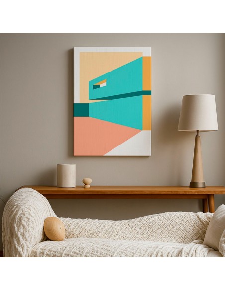 Cuadro Abstracto Arquitectura 35x50cm Lienzografía D0398