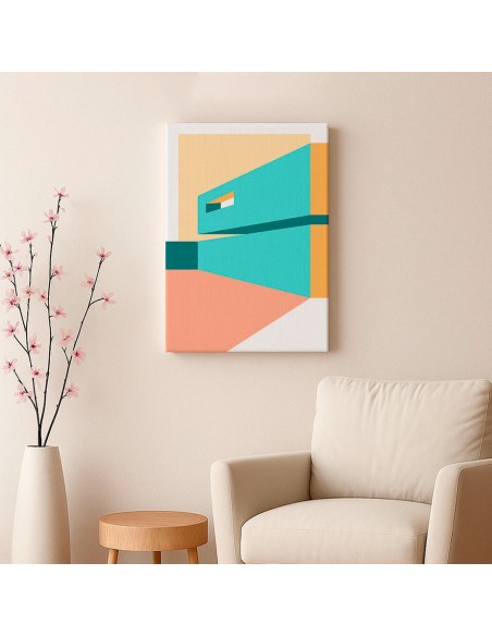 Cuadro Abstracto Arquitectura 35x50cm Lienzografía D0398