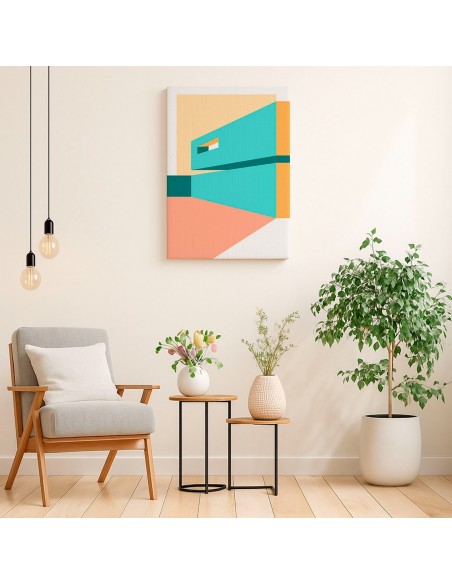 Cuadro Abstracto Arquitectura 35x50cm Lienzografía D0398