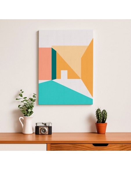 Cuadro Abstracto Arquitectura 35x50cm Lienzografía D0399