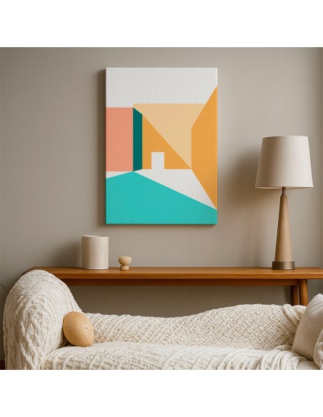 Cuadro Abstracto Arquitectura 35x50cm Lienzografía D0399