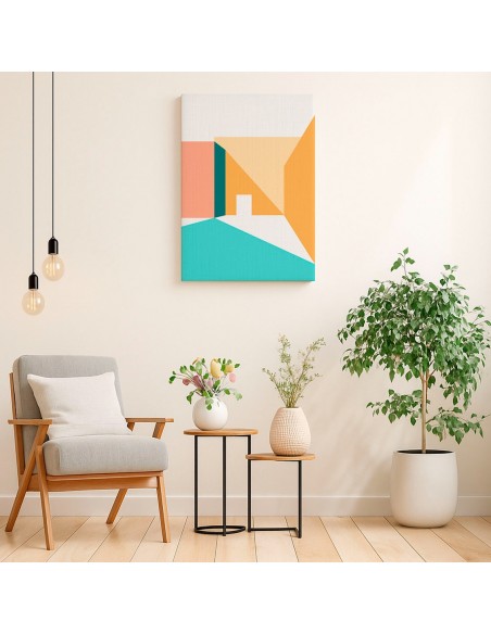 Cuadro Abstracto Arquitectura 35x50cm Lienzografía D0399