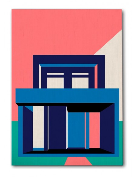 Cuadro Abstracto Arquitectura 35x50cm Lienzografía D0400