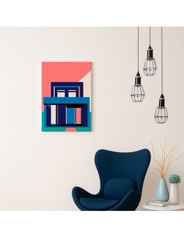 Cuadro Abstracto Arquitectura 35x50cm Lienzografía D0400