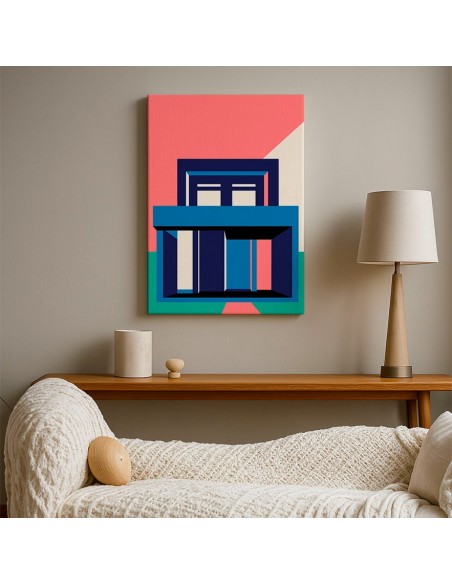 Cuadro Abstracto Arquitectura 35x50cm Lienzografía D0400