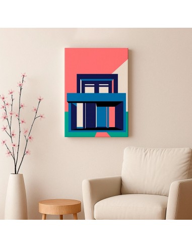 Cuadro Abstracto Arquitectura 35x50cm Lienzografía D0400