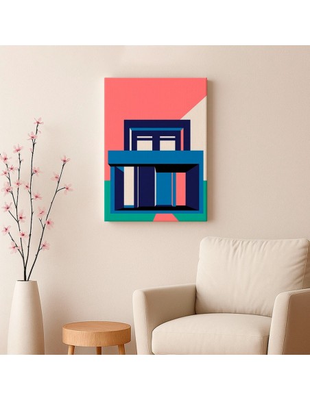 Cuadro Abstracto Arquitectura 35x50cm Lienzografía D0400