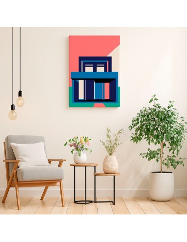 Cuadro Abstracto Arquitectura 35x50cm Lienzografía D0400
