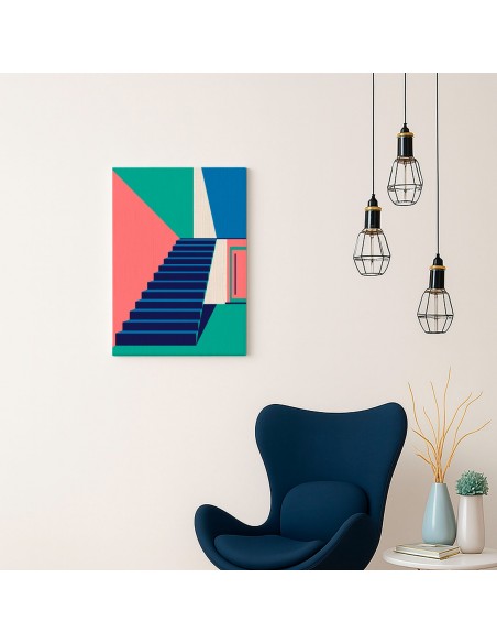 Cuadro Abstracto Arquitectura 35x50cm Lienzografía D0401