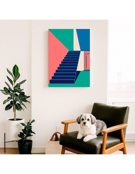 Cuadro Abstracto Arquitectura 35x50cm Lienzografía D0401