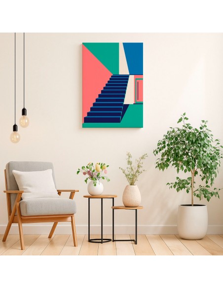 Cuadro Abstracto Arquitectura 35x50cm Lienzografía D0401