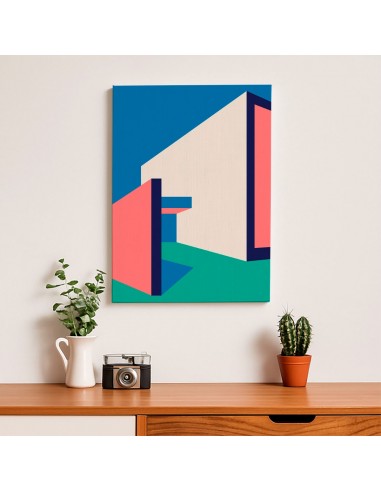 Cuadro Abstracto Arquitectura 35x50cm Lienzografía D0402