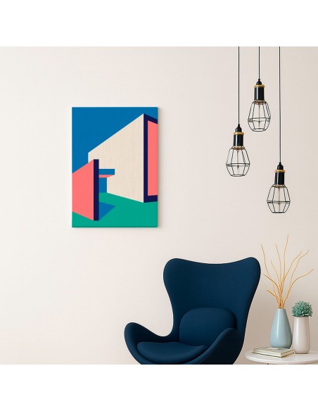 Cuadro Abstracto Arquitectura 35x50cm Lienzografía D0402