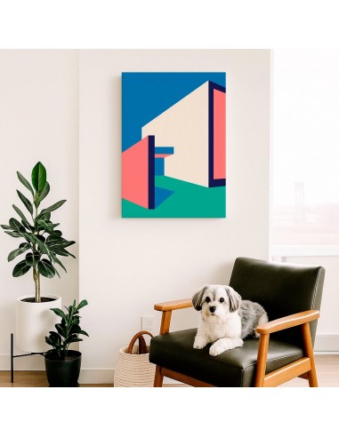 Cuadro Abstracto Arquitectura 35x50cm Lienzografía D0402
