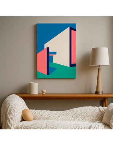 Cuadro Abstracto Arquitectura 35x50cm Lienzografía D0402